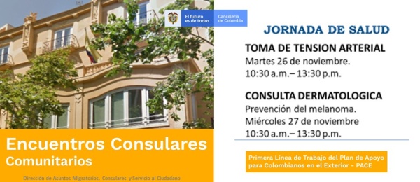 Consulado de Colombia en Valencia organiza en el Encuentro Consular Comunitario una jornada de salud